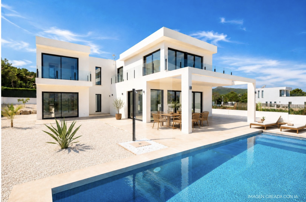 Villa de Nueva Construcción con Vistas al Montgó en Jávea